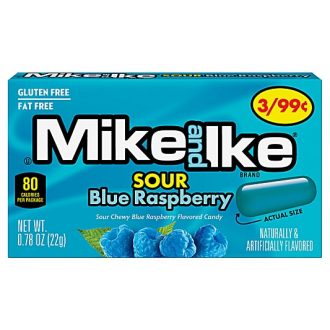 Mike and Ike Sour Blue Raspberry - áfonyás cukorkák 22g