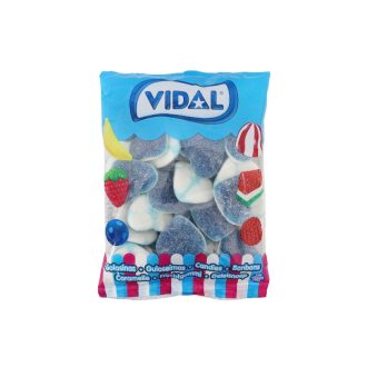   Óriás savanyú áfonya szív gumicukor VIDAL GIANT SOUR RASPBERRY HEART (1 KG) ÚJ!