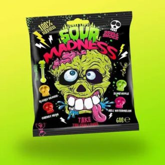Sour Madness koponya formájú extra savanyú cukorka 60g