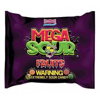   Barnetts Mega Sour Fruits 104g a világ egyik legsavanyúbb cukorkája!