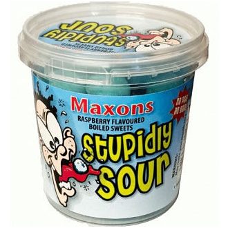   Stupidly Sour Raspberry Extrém savanyú áfonyás cukorkák 75g